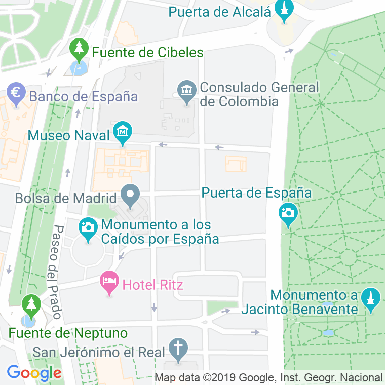 Código Postal calle Juan De Mena en Madrid