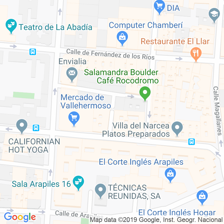 Código Postal calle Esquivel en Madrid