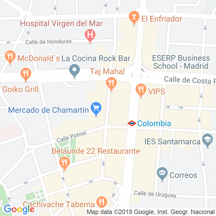 Código Postal calle Bolivia en Madrid