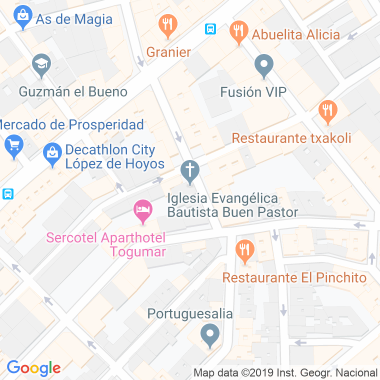 Código Postal calle Buen Pastor en Madrid