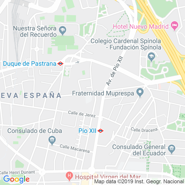 Código Postal calle Comandante Franco, avenida en Madrid