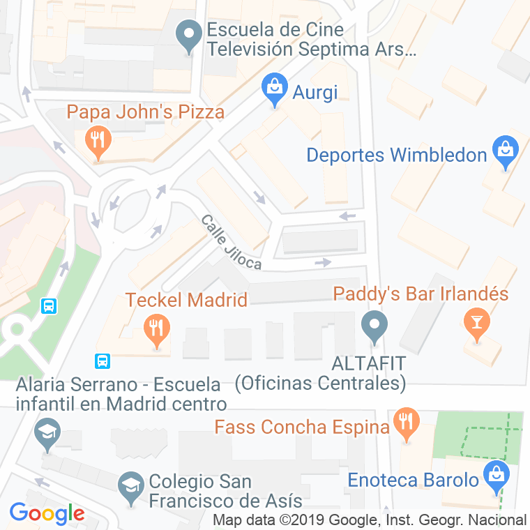 Código Postal calle Jiloca en Madrid