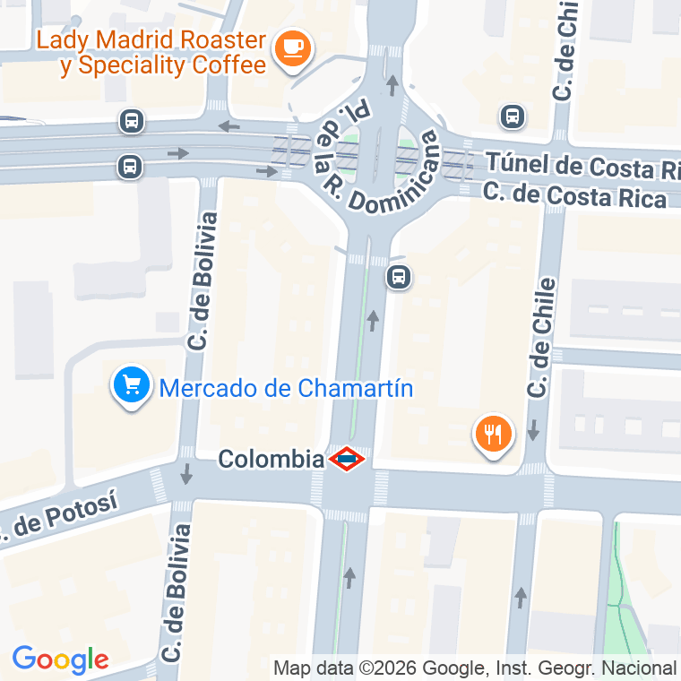 Código postal de Principe de Vergara   (impares del 213 al Final)  (pares del 212 al Final) en Madrid
