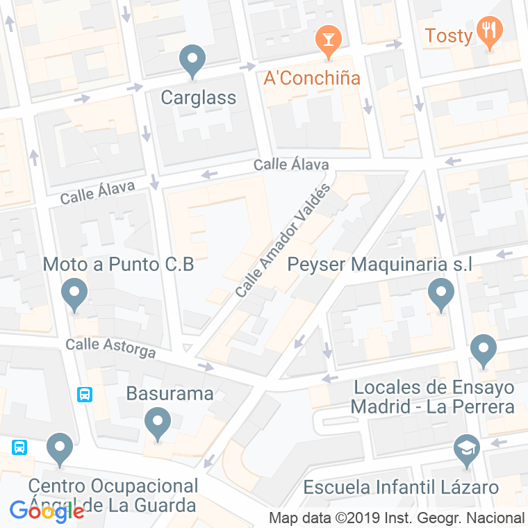 Código Postal calle Amador Valdes en Madrid