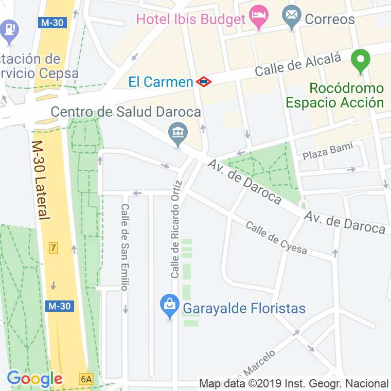 Código Postal calle Cyesa en Madrid