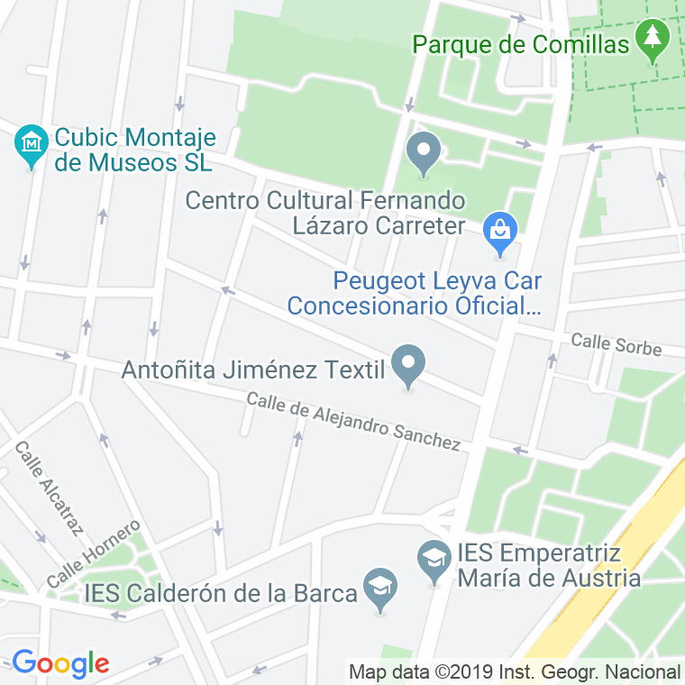 Código Postal calle Antoñita Jimenez en Madrid