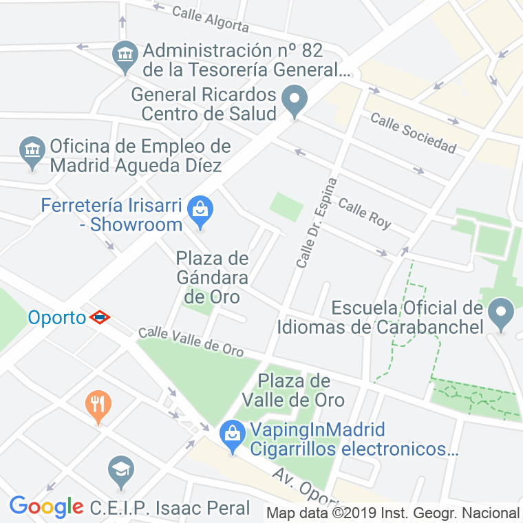 Código Postal calle Castro De Oro en Madrid