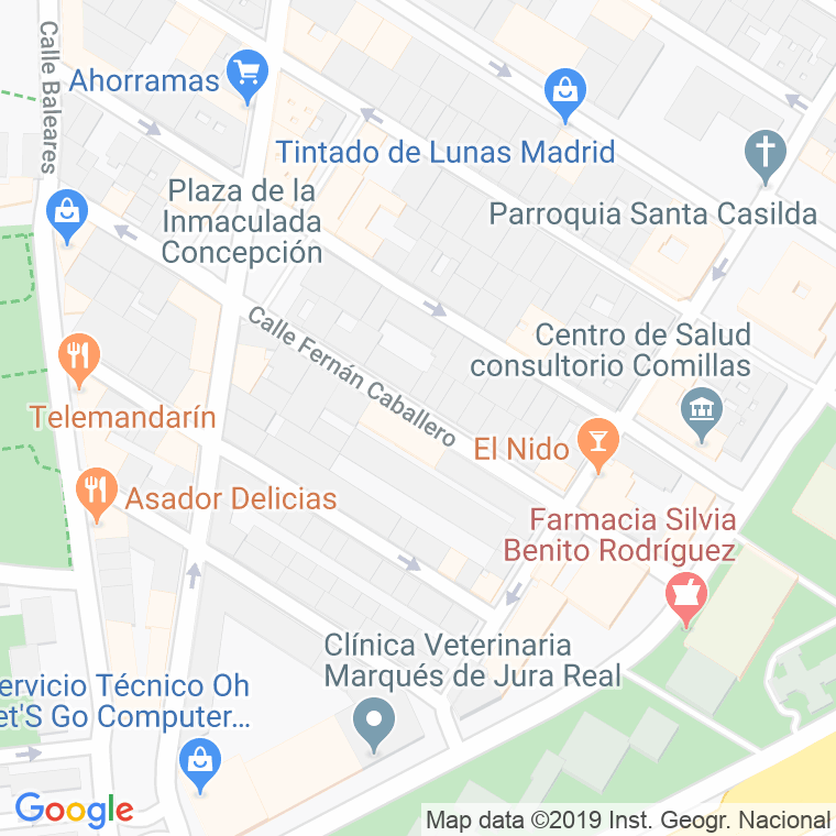Código Postal calle Fernan Caballero en Madrid