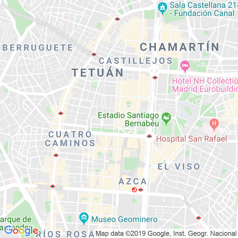 Código Postal calle Orense en Madrid