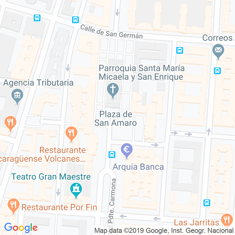 Código Postal calle San Amaro, plaza en Madrid