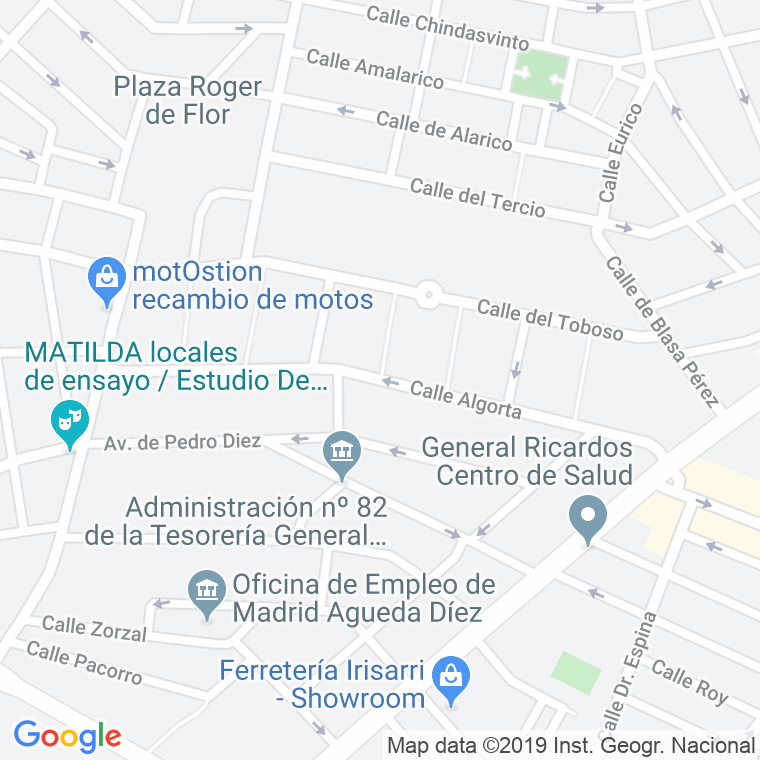 Código Postal calle Algora en Madrid