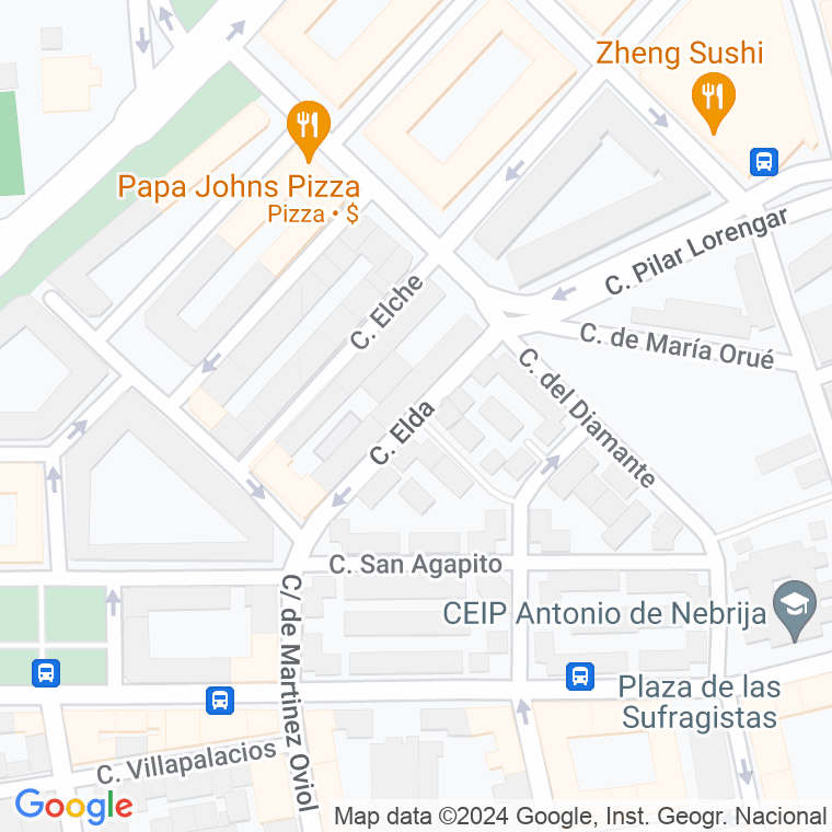 Código Postal calle Elda en Madrid