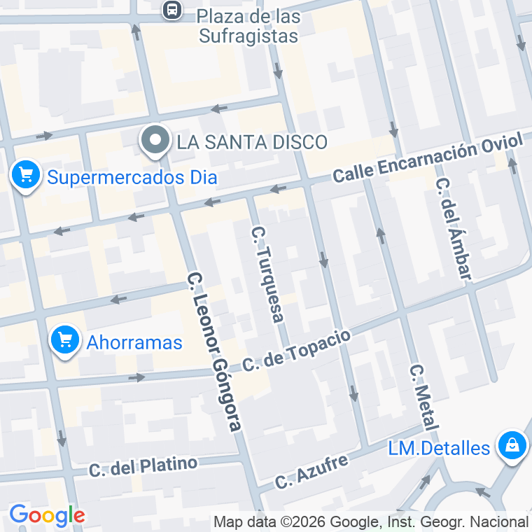 Código postal de Turquesa en Madrid