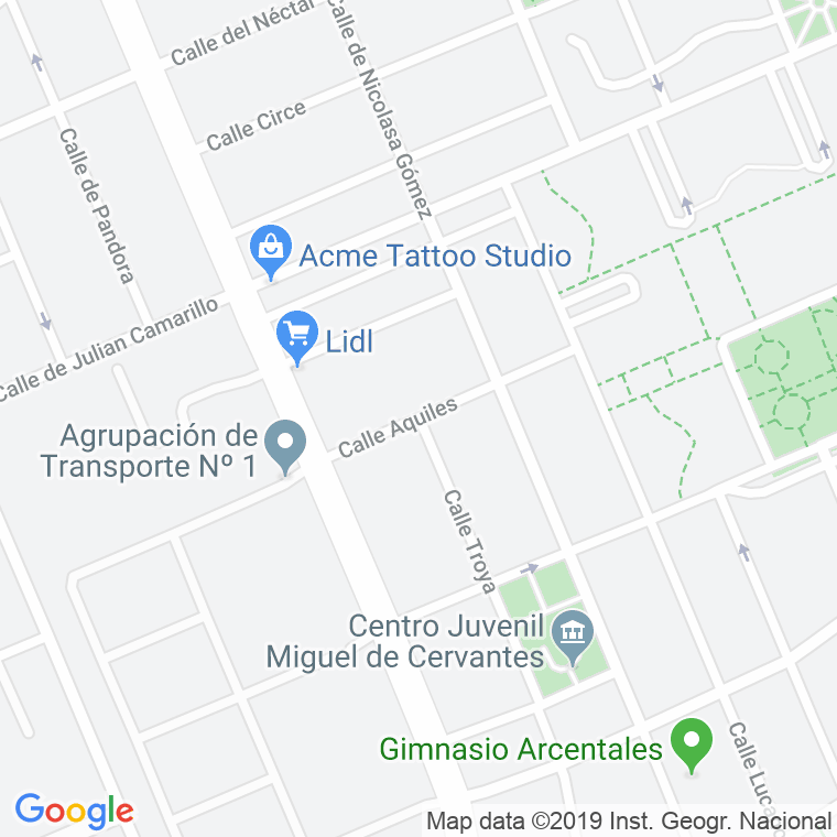 Código Postal calle Aquiles en Madrid