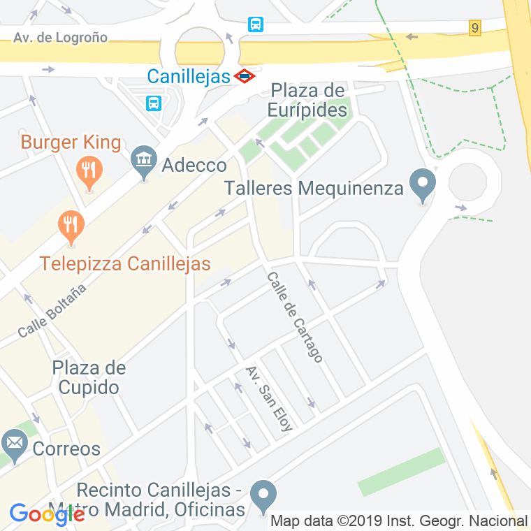 Código Postal calle Cartago en Madrid