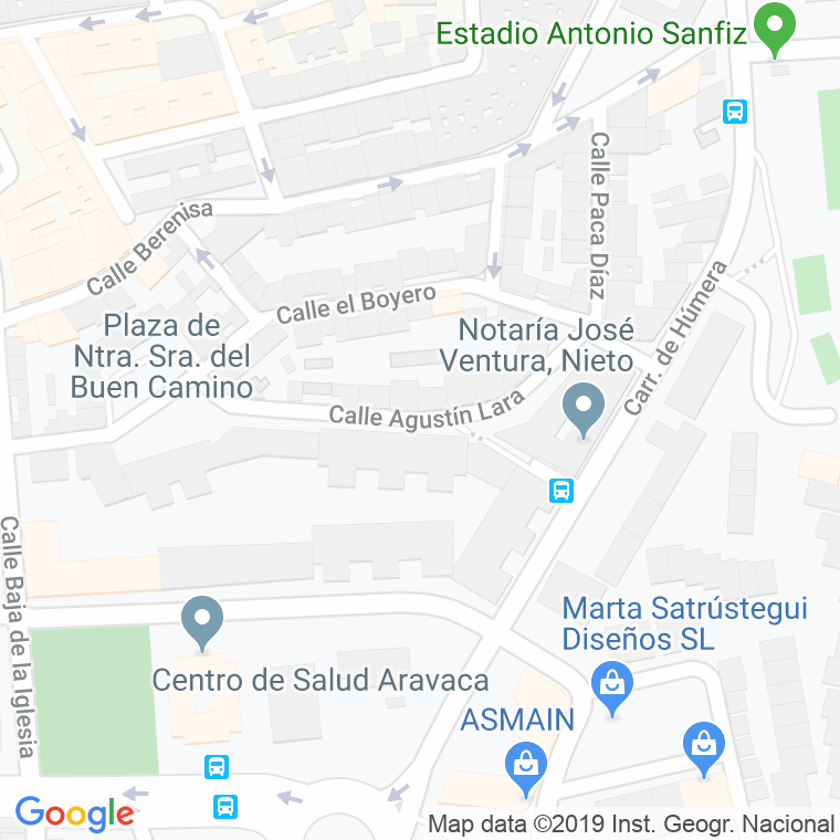 Código Postal calle Agustin Lara en Madrid