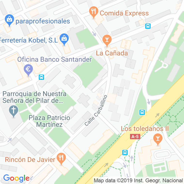 Código Postal calle Carballino en Madrid