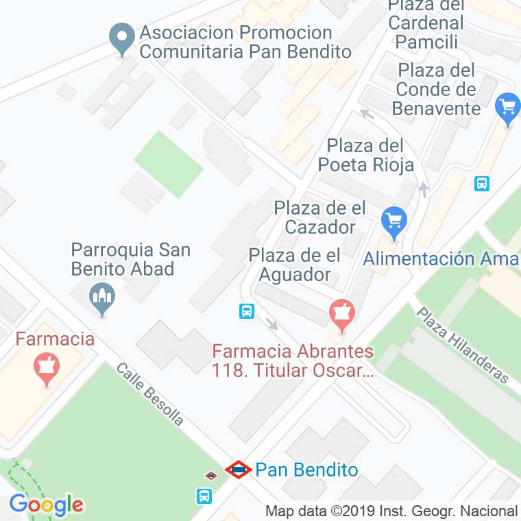 Código Postal calle Aguador, El, plaza en Madrid