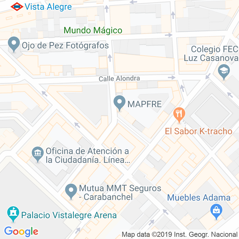 Código Postal calle Aldapa en Madrid