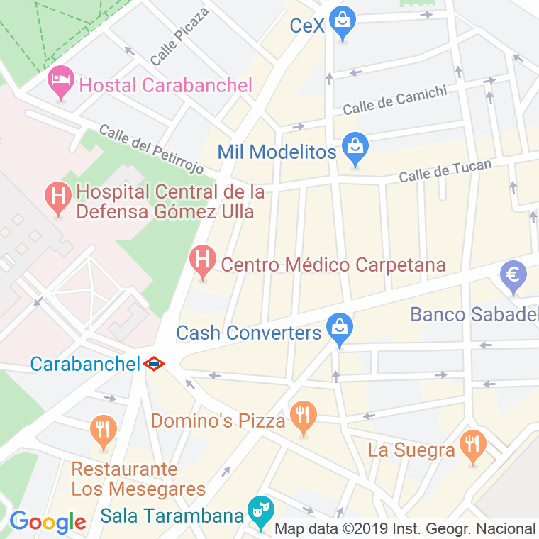 Código Postal calle Bruno Garcia en Madrid
