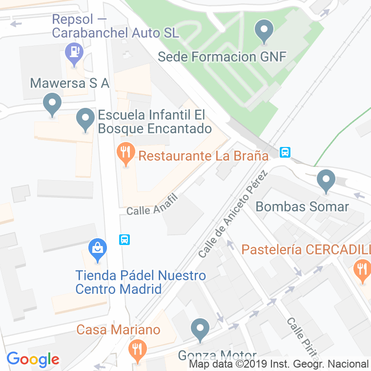 Código Postal calle Añafil en Madrid