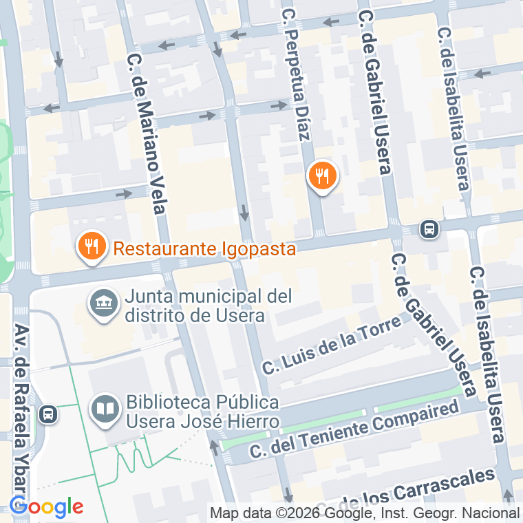 Código postal de Rafaela Ibarra, Avenida (impares del 1 al 101)  (pares del 2 al 68) en Madrid