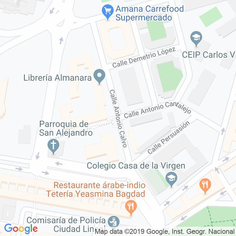 Código Postal calle Antonio Cantalejo en Madrid