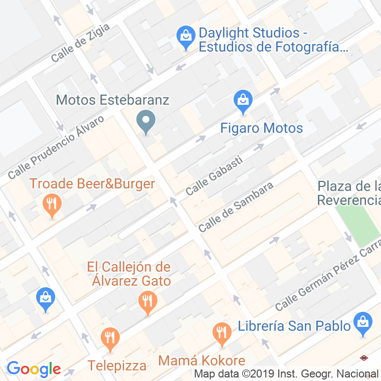 Código Postal calle Gabasti en Madrid