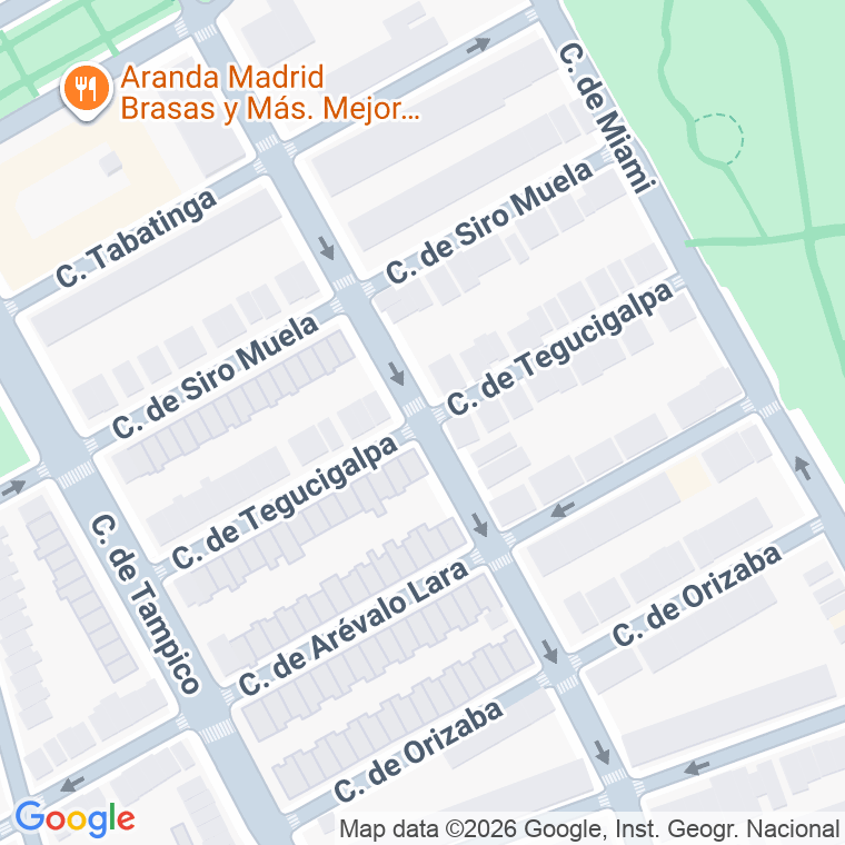 Código postal de Tegucigalpa en Madrid