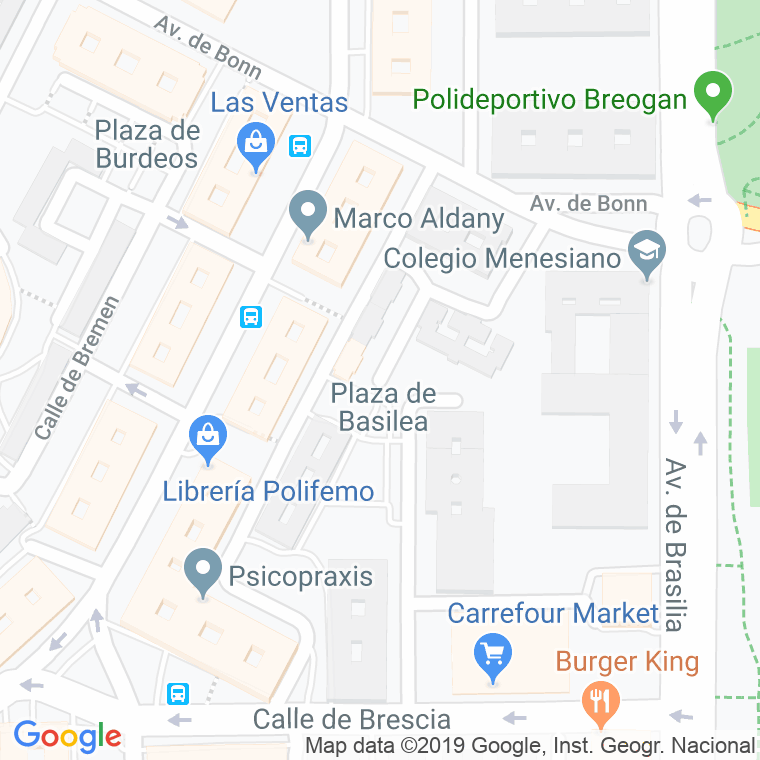 Código Postal calle Basilea, plaza en Madrid