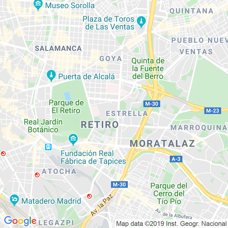 Código Postal calle Doctor Esquerdo   (Impares Del 1 Al 53)  (Pares Del 2 Al 42) en Madrid