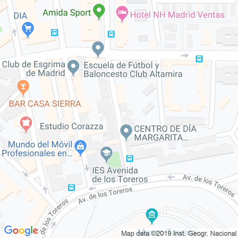 Código Postal calle Francisco Altimiras en Madrid