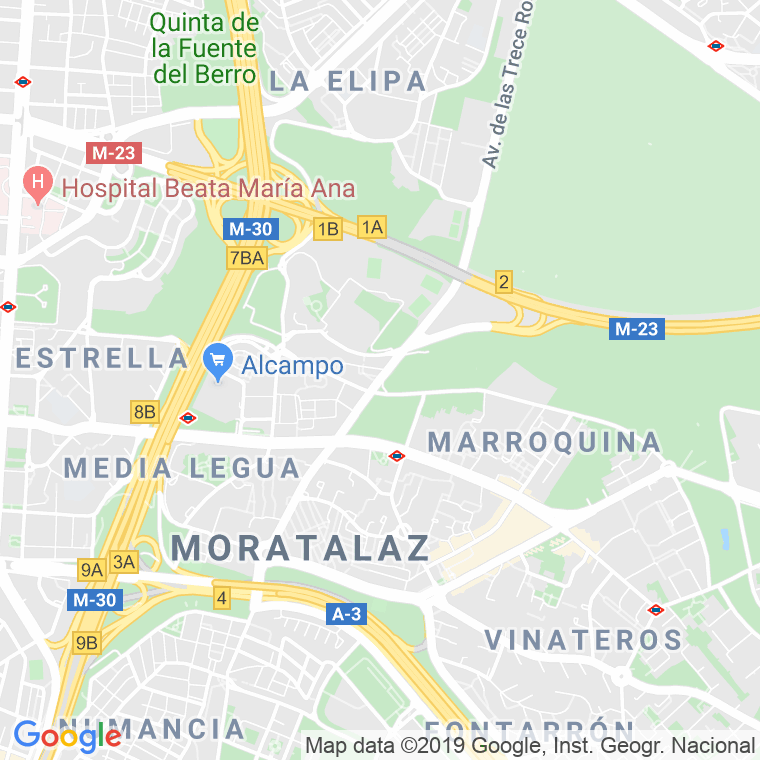 Código Postal calle Arroyo De La Media Legua   (Impares Del 1 Al 79)  (Pares Del 2 Al 80) en Madrid