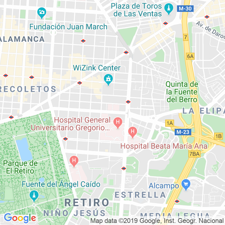 Código Postal calle Paz, De C/o'donnell A Avenida Mediterraneo (Impares), avenida en Madrid