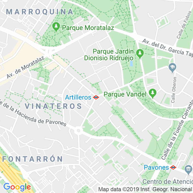 Código Postal calle Pico De Los Artilleros en Madrid