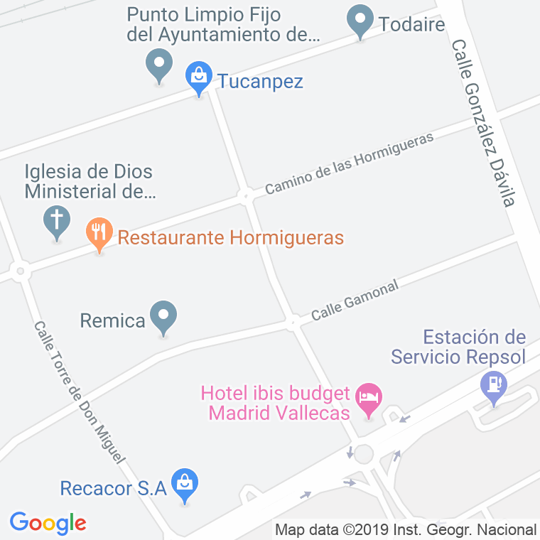 Código Postal calle Casas De Miravete en Madrid