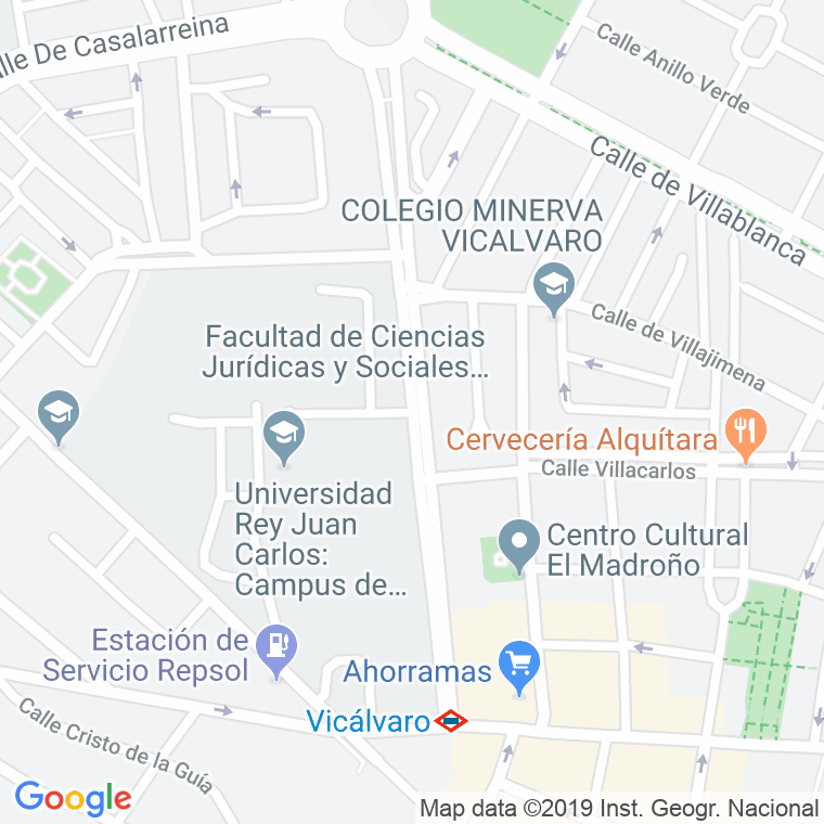 Código Postal calle Artilleros, paseo en Madrid