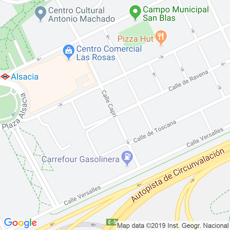 Código Postal calle Capri en Madrid