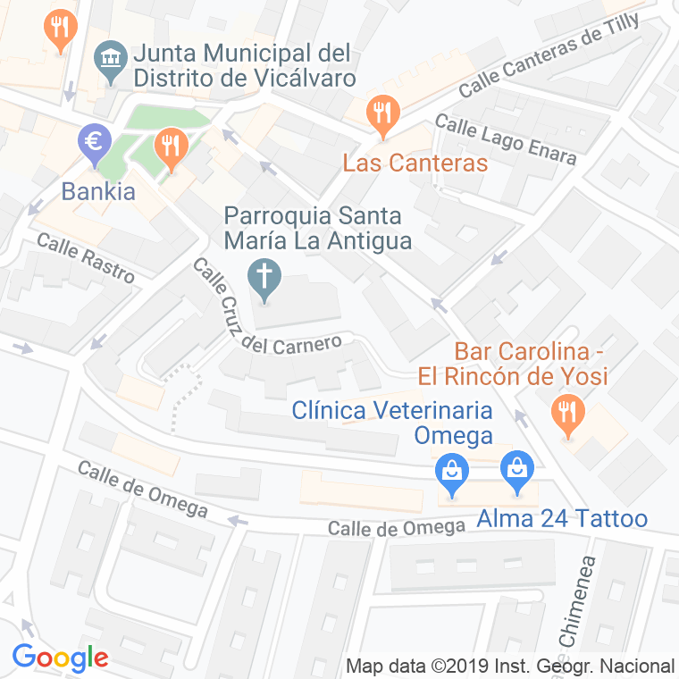 Código Postal calle Cruz Del Carnero en Madrid