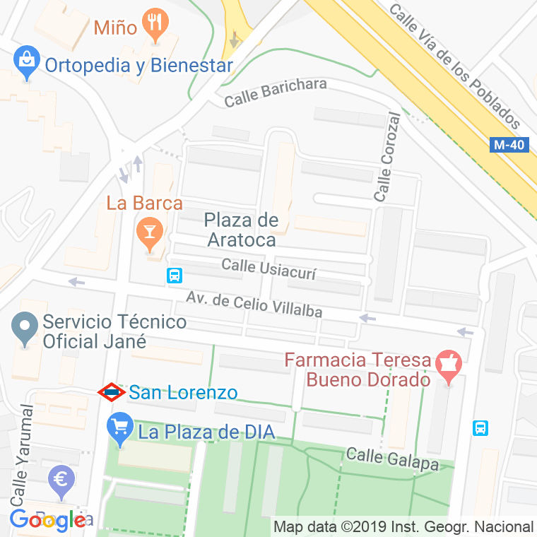 Código Postal calle Aratoca, plaza en Madrid