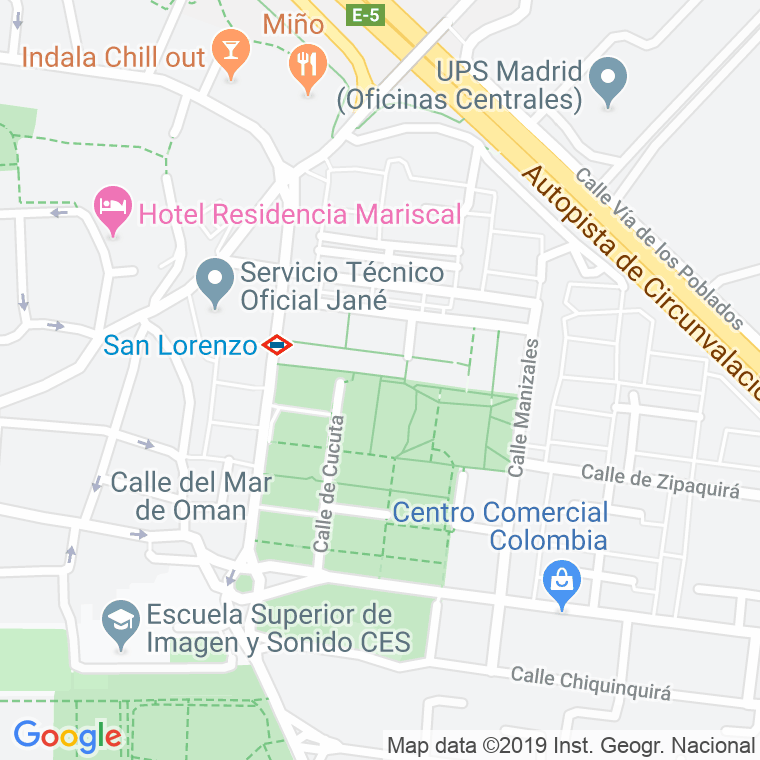 Código Postal calle Bochalema en Madrid