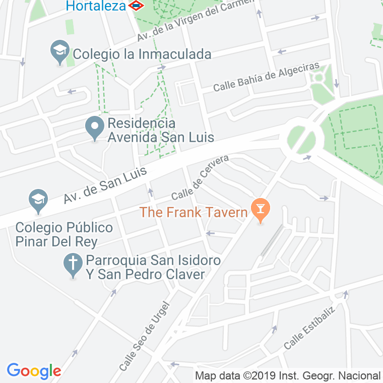 Código Postal calle Cervera en Madrid
