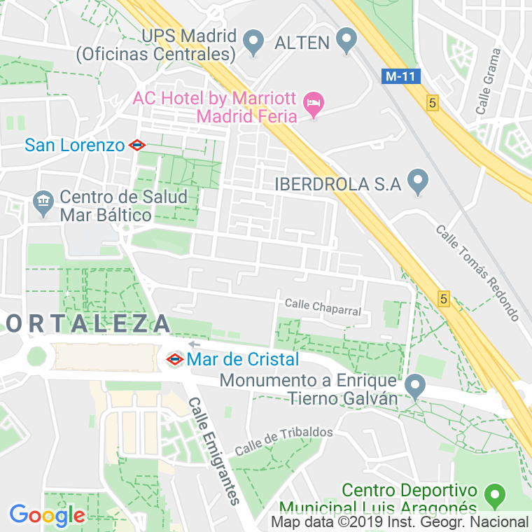 Código Postal calle Chiquinquira en Madrid