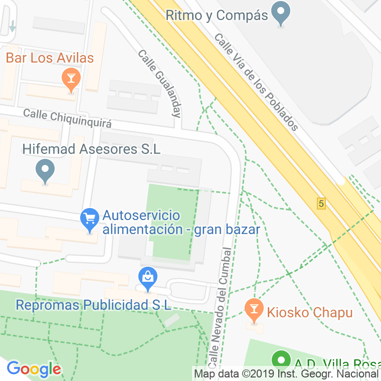 Código Postal calle Cundinamarca en Madrid