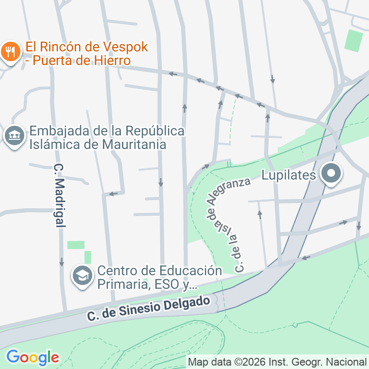 Código postal de Calle Alfonso Fernandez Clausel en Madrid