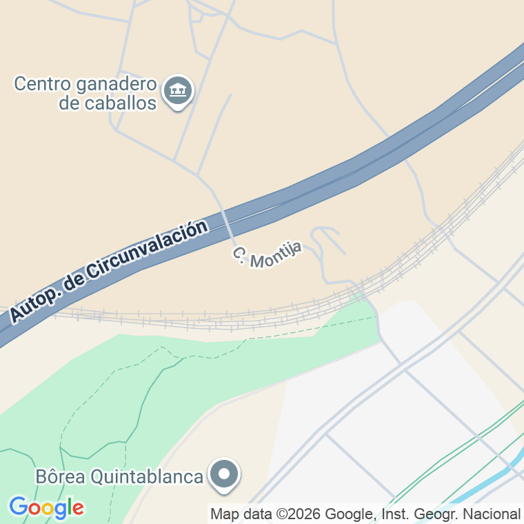 Código postal de Montija, del Nº 1 y 2 hasta el Ferrocarril en Madrid
