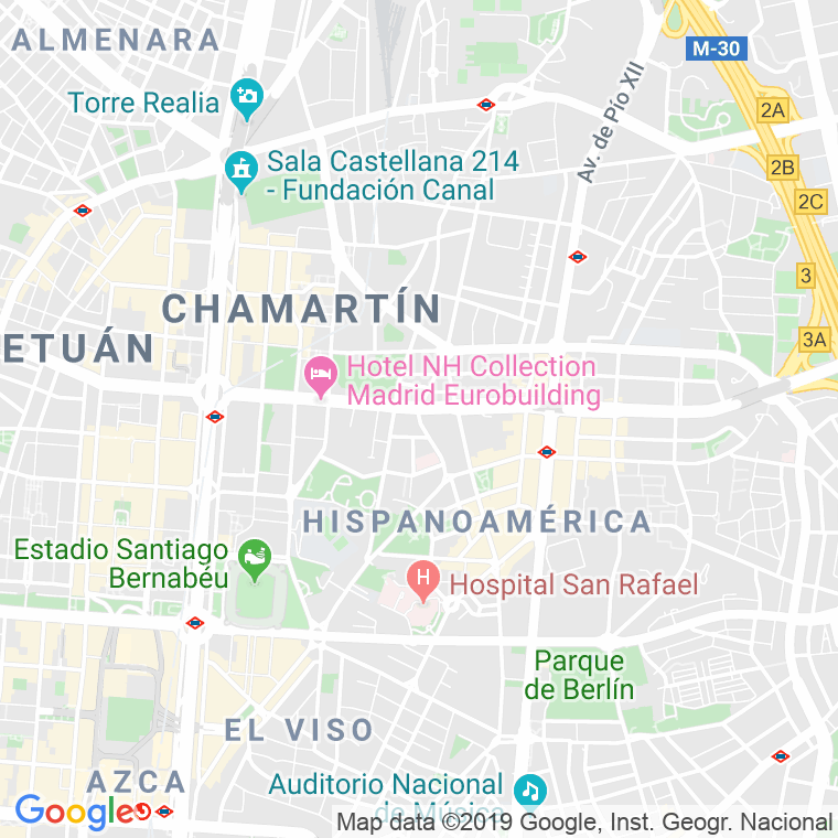 Código Postal calle Habana, paseo en Madrid