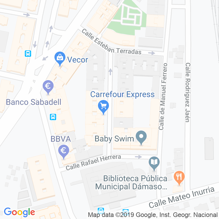 Código Postal calle Nuñez Morgado en Madrid