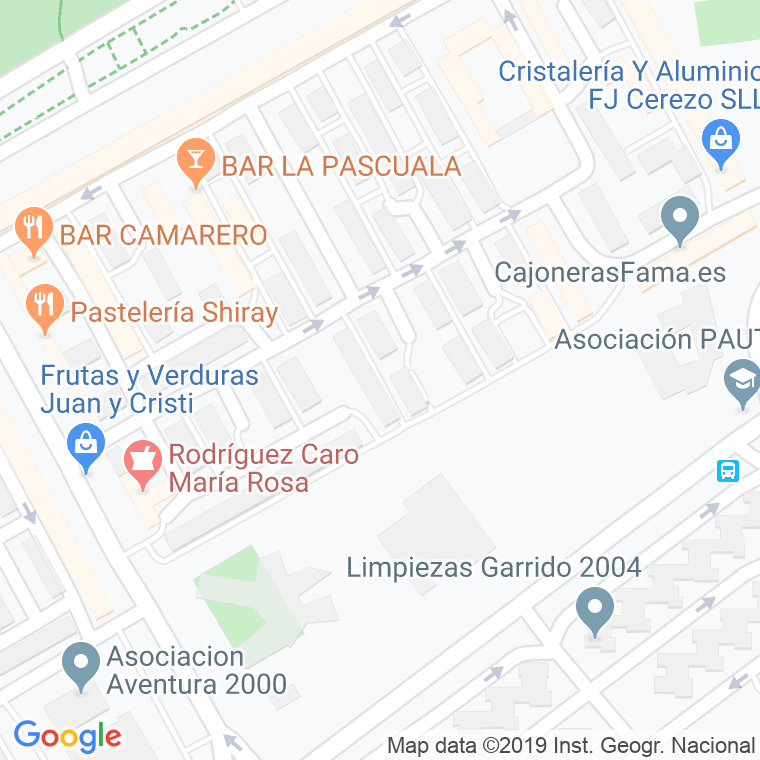 Código Postal calle Algodon en Madrid
