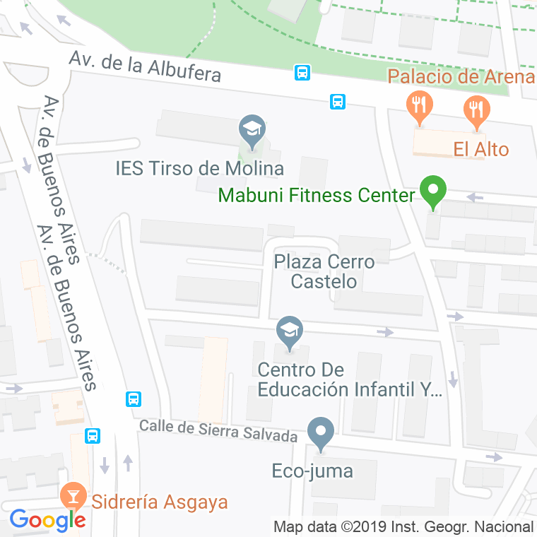 Código Postal calle Cerro Castelo, plaza en Madrid